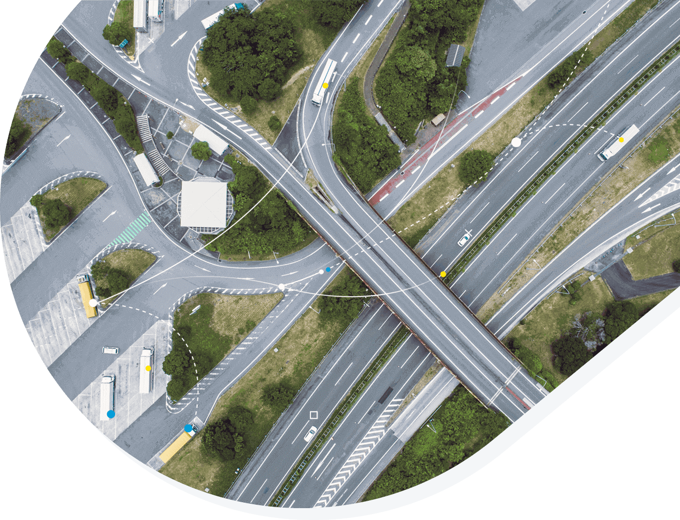 GPS Highway traffic top view